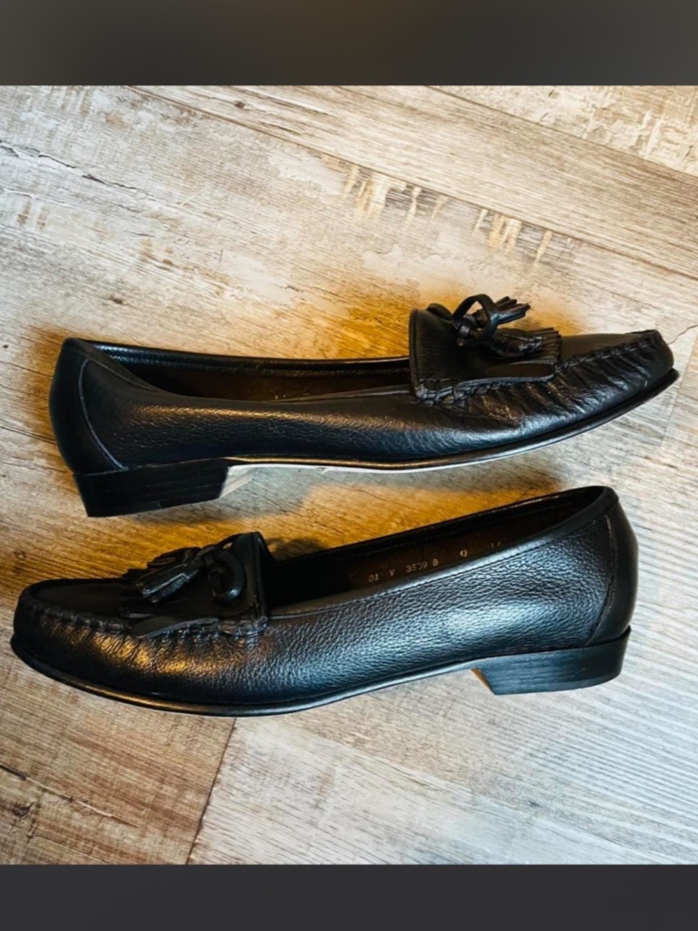 Cole Haan Black Leather Tassel Loafers